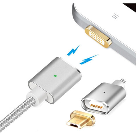 Trade Shop - Cavo Di Ricarica Magnetico Led Adattatore Caricabatterie Per Android Micro Usb -