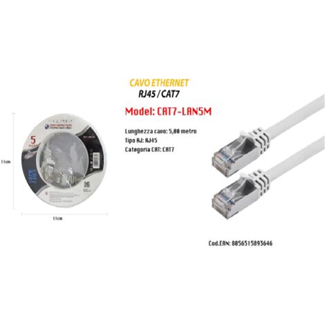 CAVO DI RETE ETHERNET CAT7 CAVETTO LAN RJ45 1.5MT MAXTECH CAT7-LAN1.5M