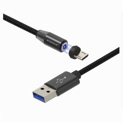 Trade Shop - Cavo Micro Usb Ricarica Dati Luce Magnetica Led 1mt Per Smartphone Maxtech F-s026 -