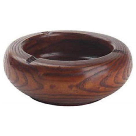 Trade Shop - Cenicero De Madera 12,5 Cm Con Venas Tronco Oriental De Corteza De Madera Df61858 -