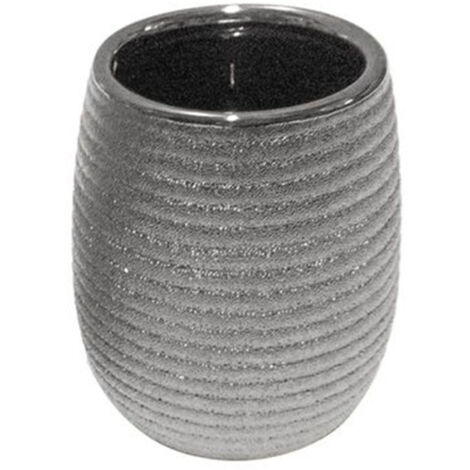 Trade Shop - Cepillo De Dientes Vaso Accesorio Rayas De Plata Muebles De Baño Moderno 59939 -