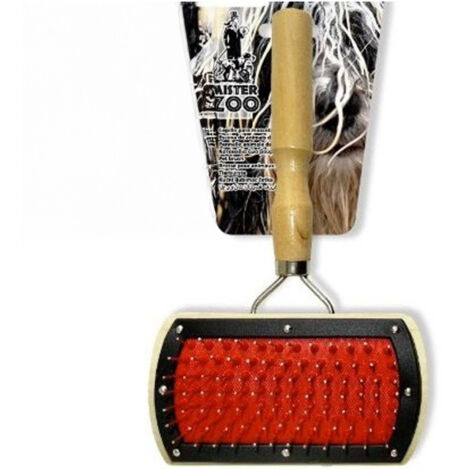 Trade Shop - Cepillo Doble Para Perros Peine Para Animales Peine Rectangular De Madera Para El Pelo -