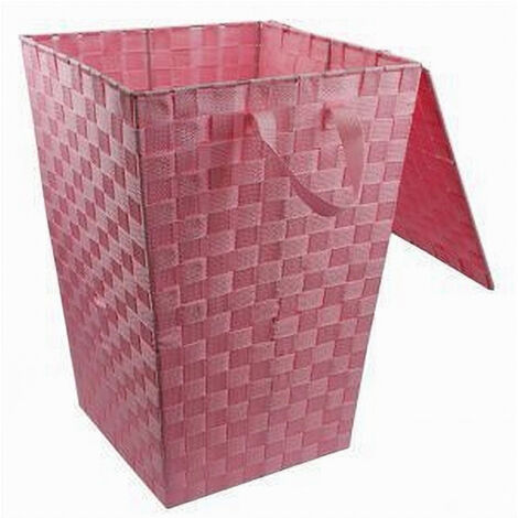 Trade Shop - Cesta Cesta Para Objetos Baño Hogar Tapa 35 X 52 Cm 79107 Rosa -