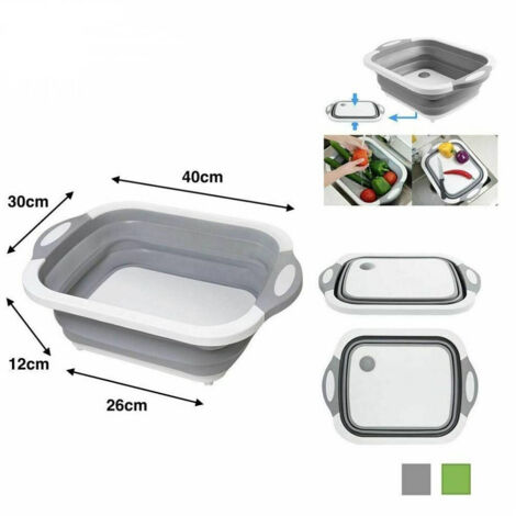 TRADE SHOP - Cestello Vaschetta Vassoio Tagliere Pieghevole In Plastica Multiuso Per Cucina -