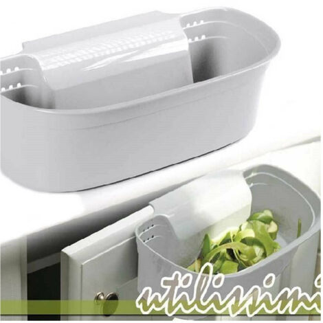Trade Shop - Cestino Multiuso Lavello Cucina Da Agganciare Capacita' 2,2 Litri Rifiuti -