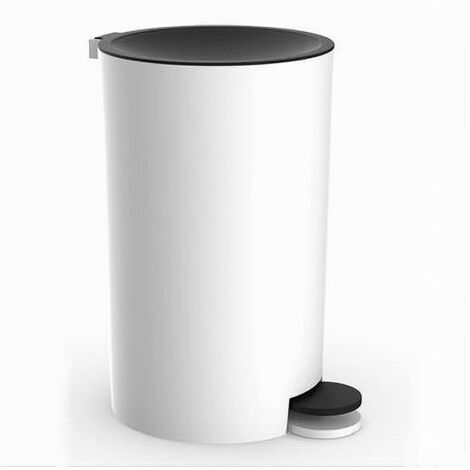 Trade Shop - Cestino Pattumiera A Pedale Arredo Bagno Bianco Nero In Plastica Accessori 69769 -
