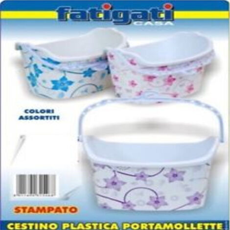 TRADE SHOP - Cestino Portamollette Porta Mollette In Plastica Stampata Colorato -