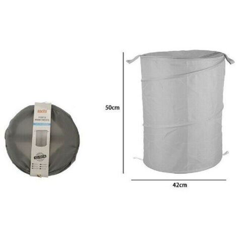 Trade Shop - Cesto Contenitore Porta Biancheria Bucato Giochi Pieghevole 42x50cm Grigio 79855 -