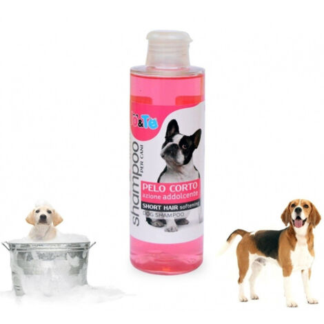 Trade Shop - Champú Suavizante Pelo Corto 200 Ml Aceite De Argán Pantenol Perros Pelo Suave Grooming Made Italia -