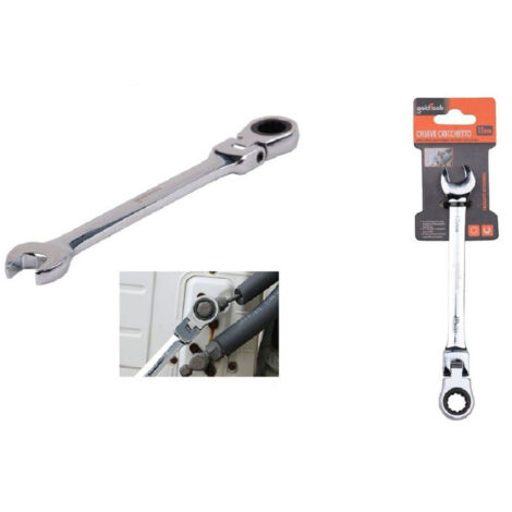 TRADE SHOP - Chiave A Cricchetto Combinata 12mm Testa Pieghevole Cromo Vanadio Utensile 91734 -