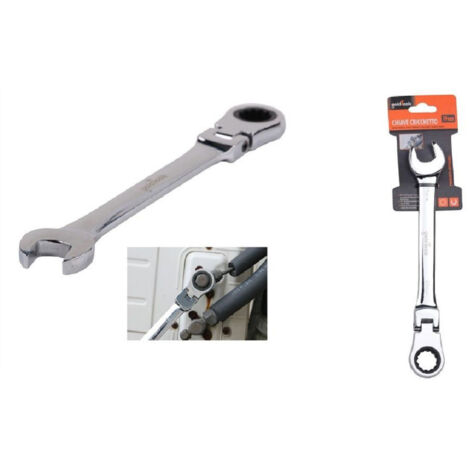 Trade Shop - Chiave A Cricchetto Combinata 19mm Testa Pieghevole Cromo Vanadio Utensile 91740 -
