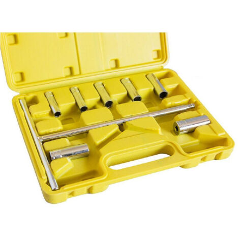 TRADE SHOP - Chiave A T Esagonali Kit 7 Pz Bussole Valigetta 8 - 9 -10 -11 -12 -13 - 14 Mm -