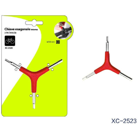 Trade Shop - Chiave Chiavino Esagonale Per Bicicletta Interna A Tre Braccia 4 5 6 Mm Xc-2523 -
