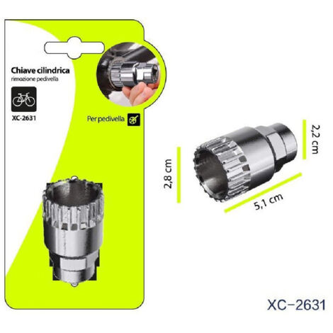Trade Shop - Chiave Cilindrica Strumento Rimozione Riparazione Pedivella Pedale Bici Xc-2631 -