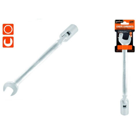 TRADE SHOP - Chiave Combinata 19mm Fissa E A Bussola Poligonale Con Snodo Cromo Vanadio 97567 -