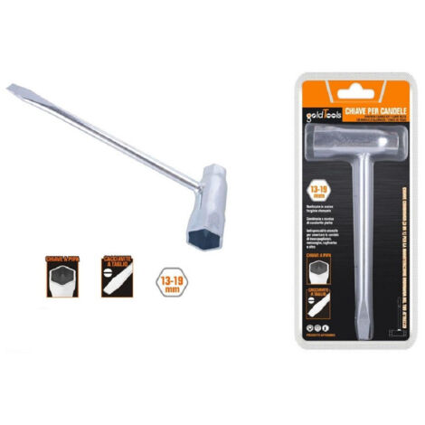 TRADE SHOP - Chiave Combinata Per Candele A Pipa 13-19 Mm Cacciavite A Taglio Motoseghe 57257 -