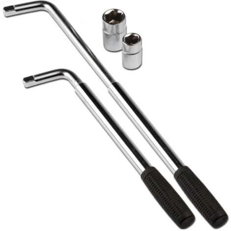 TRADE SHOP - Chiave Esagonale Per Dadi Ruote Auto Automobile Telescopica 2 Inserti In Acciaio -