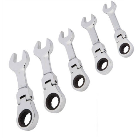 TRADE SHOP - Chiavi Combinate A Cricchetto Nane Set Da 5 Pezzi 10 12 13 17 19 Mm Art. 04384 -