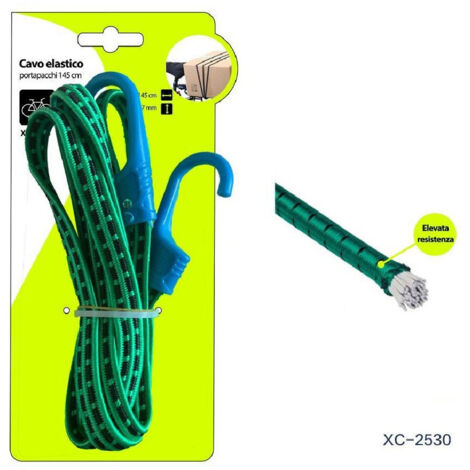 Trade Shop - Cinghia Cavo Elastico Portapacchi 145cm Per Bici Moto Elevata Resistenza Xc-2530 -