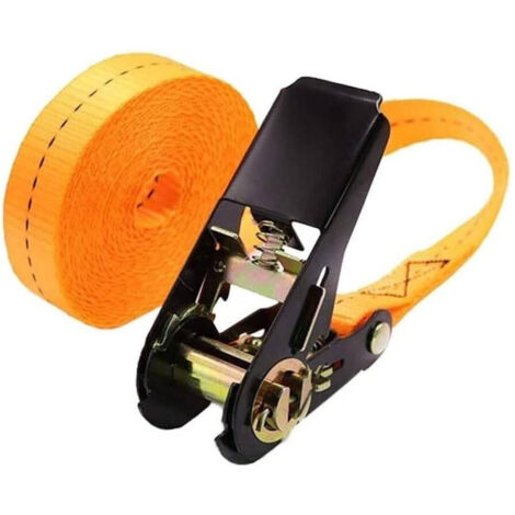 TRADE SHOP - Cinghia Di Ancoraggio Serraggio A Cricchetto Con Tenditore Senza Ganci 25mmx5mt -