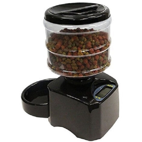 TRADE SHOP - Ciotola Distributore Automatico Elettrico Dispenser 5.5l Dieta Cibo Gatto Cane -