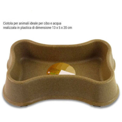 Trade Shop - CIOTOLA FÜR ANIMAL GATT CANI IN PLASTIC 13X5X20 CM ACQUA CIBO MARRONE -
