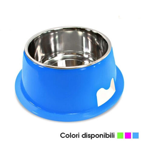 Trade Shop - Ciotola Per Cani E Gatti In Metallo Componibile 19 X 8 Cm Vari Colori -