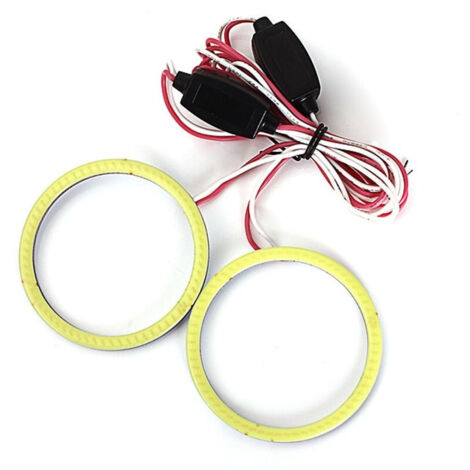 Trade Shop - Circola Led Para El Coche 12v Fari Occhi D'angelo Luce Bianco Freddo Anello 10 Cm -