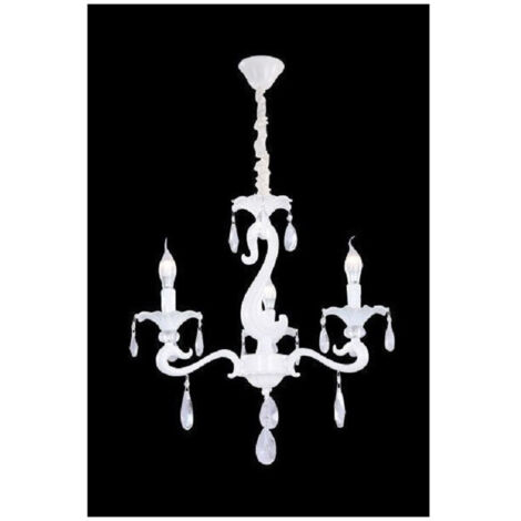 Trade Shop - CLASSIC COMPANY LAMPADARIO 3 BRACCI E14 VETRO CRISTALLALLALLALLALLA GOCCE PENDENTI A15-3 -