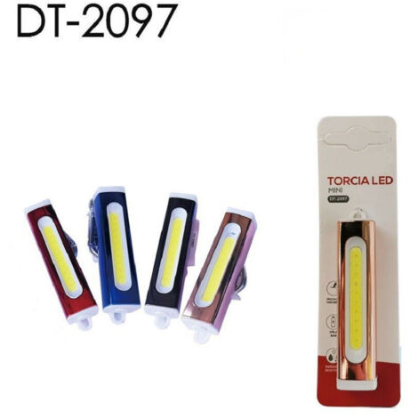 Trade Shop - Cob Led Mini Torcia En Alluminiatores Tascabile Ip20 Vari Colours Dt-2097 -