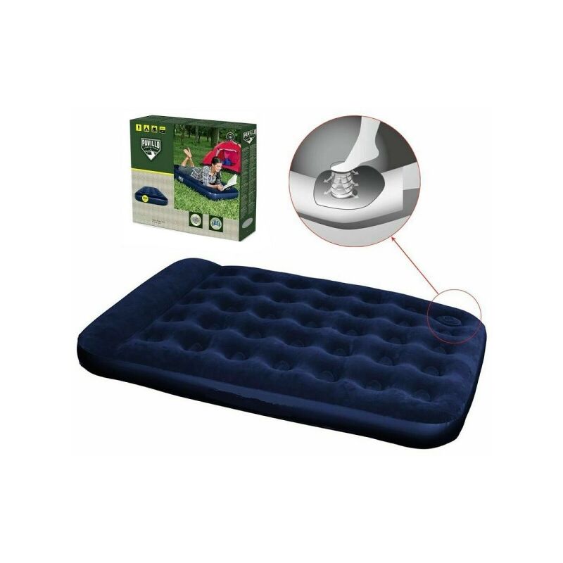 Trade Shop Traesio - Colchoneta Hinchable Camping Mar Playa 1/2 Cuadrado 191X137X22Cm