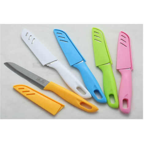 Trade Shop - Coltello Coltellino Per Frutta In Acciaio Manico Colorato In Vari Colori -