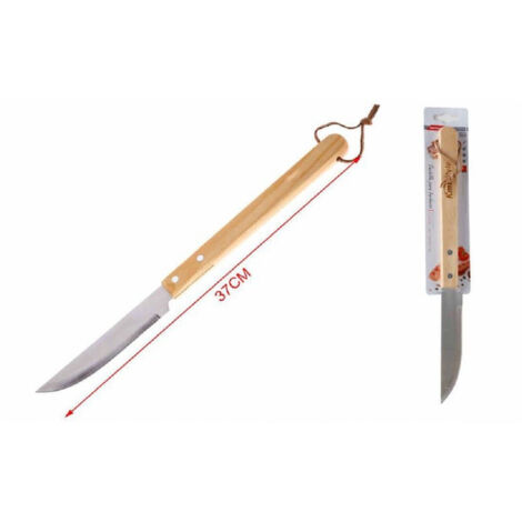 Trade Shop - COLTELLO FÜR BARBECHNUNG 37 CM GRIGLIATA DI CARNE BBQ MIT MANICO IN LEGNO 2406327 -