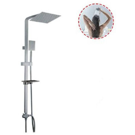 Trade Shop - Columna De Ducha Grifo Mezclador Corredero Cromo Con Rociador 69126 Baño -