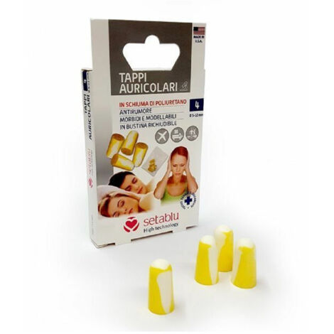 Trade Shop - Confezione 4 Pz Tappi Auricolari In Schiuma Poliuretano Orecchie Sonno Dormire -