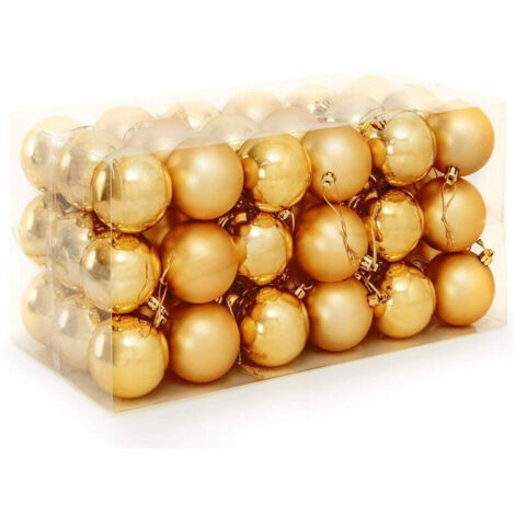 Trade Shop - Confezione 54 Palline Di Natale Colore Oro Gold 6 Cm Addobbo Natalizio -