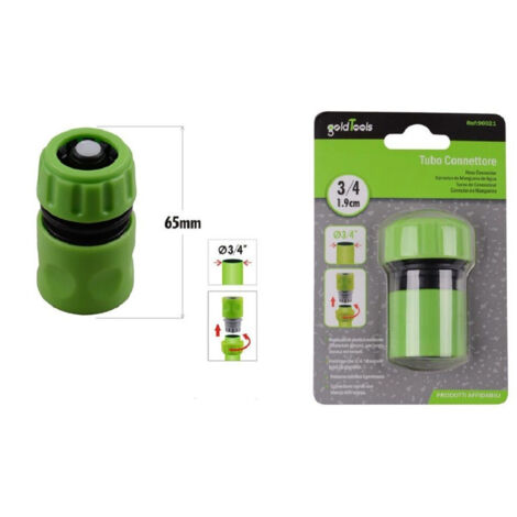 TRADE SHOP - Connettore Con Innesto Rapido Con Acquastop Per Tubo Da 3/4″ 1.9cm 65mm 90021 -
