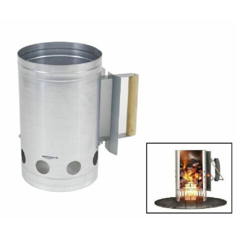 Trade Shop - Contenitore Per Carbone Barbecue Bbq Grill Camino Accendere Carbonella -