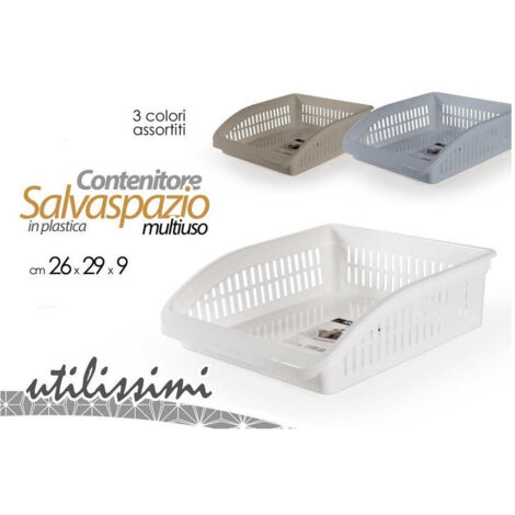 TRADE SHOP - Contenitore Salvaspazio Multiuso In Plastica 26x29x9cm 3 Colori Assortiti 838682 -