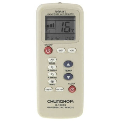 Trade Shop - Control Remoto Universal Para Aire Acondicionado (k-100es) Control Remoto Universal Para Aire Acondicionado Chunghop -