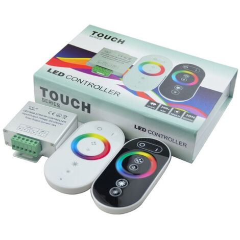 TRADE SHOP - Controller Dimmer Rgb Telecomando Touch Rf 12-24v 18a Per Striscia Led 5050 Rgb -