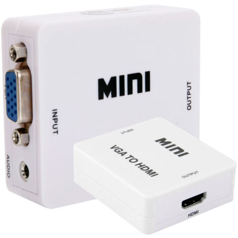 TRADE SHOP - Convertitore Adattatore Mini Vga A Hdmi Full Hd Video 1080p Audio Per Pc Laptop -