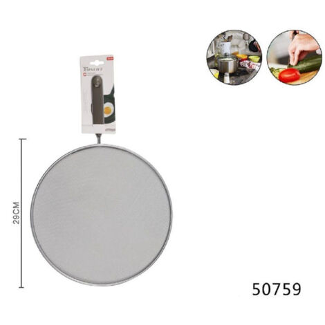 TRADE SHOP - Coperchio Paraschizzi Paraspruzzi Cucina Per Padella Pentola Manico 29 Cm 50759 -