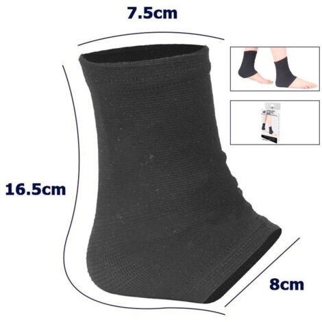TRADE SHOP - Coppia Cavigliere Supporto Per Caviglia Anallergica Elastica Per Bambini Nero -