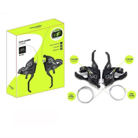 TRADE SHOP - Coppia Comandi Cambio Bici + Leve Freno Velocita 3x7 Bicicletta Manopole Xc-1637 -