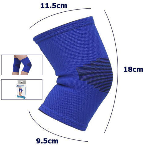 Trade Shop - Coppia Ginocchiere Fascia Elastica Anallergica Lavabile Per Bambini Blu Tg. S -