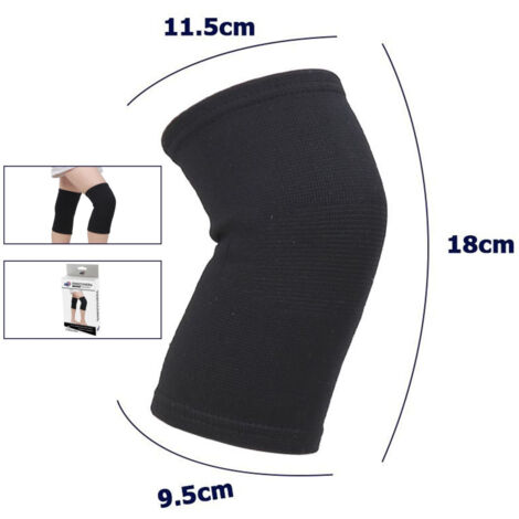 TRADE SHOP - Coppia Ginocchiere Fascia Elastica Anallergica Lavabile Per Bambini Nero Tg. S -