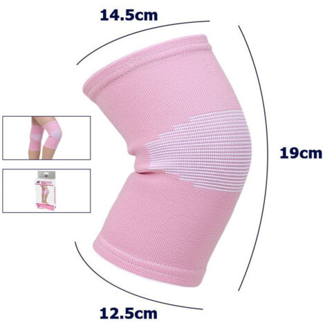 TRADE SHOP - Coppia Ginocchiere Fascia Elastica Anallergica Lavabile Per Bambini Rosa Tg. M -
