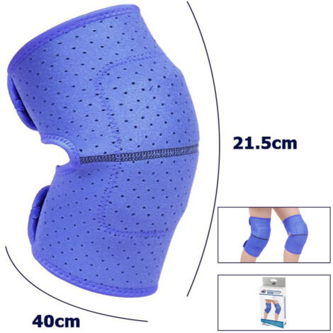 Trade Shop - Coppia Ginocchiere Fascia Tutore Anallergica Lavabile Per Bambini Colore Blu M -