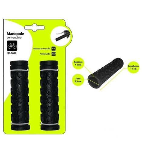 TRADE SHOP - Coppia Manopole Per Manubrio Sterzo Bici Universale Lettere In Rilievo Xc-1628 -